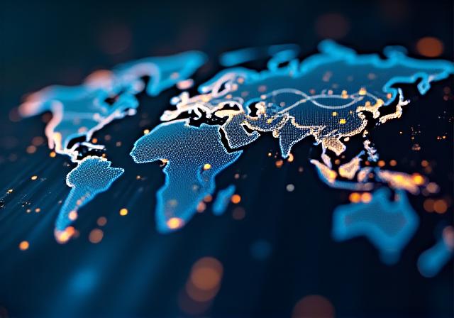 Secure digital interface showing data protection for trade routes
